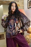 Lomi Mandala Stretch Velour Sweatshirt Chocolate